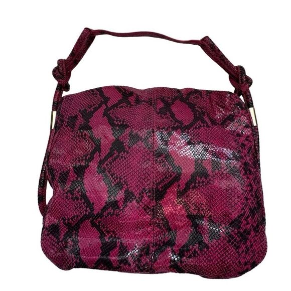 Anne Klein Y2K Genuine Leather Purse Plum Black Shoulder Bag - Picture 2 of 13